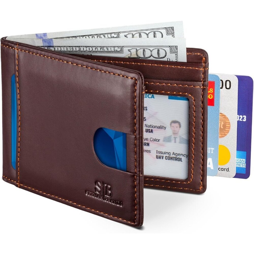Men's Chocolate Genuine Premium Vegan Leather Front 2 Pocket Wallets Stylish